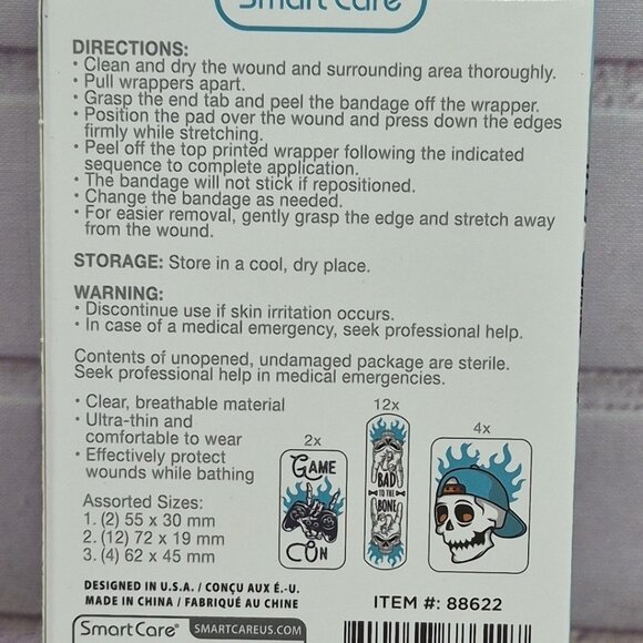 2 Boxes- Smart Care Teal Tattoo Style Translucent Waterproof Adhesive Bandages - Picture 3 of 5